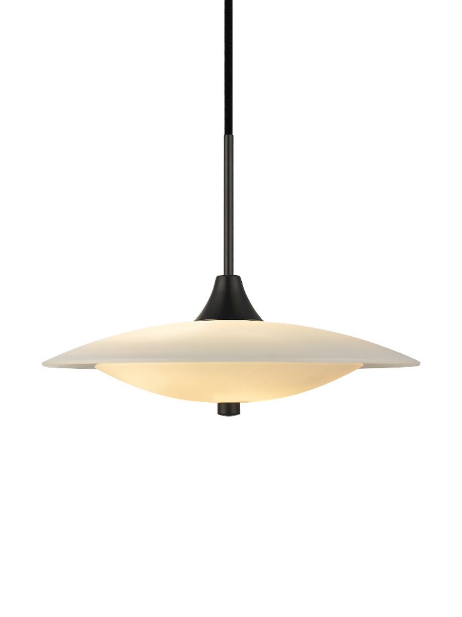 
Designer Pendant Lamp "Baroni" - Opal, Black / ø 40cm