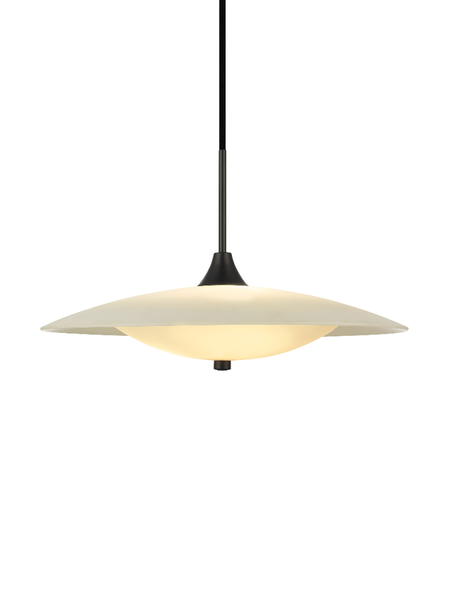 
Designer Pendant Lamp "Baroni" - Opal, Black / Ø 46cm