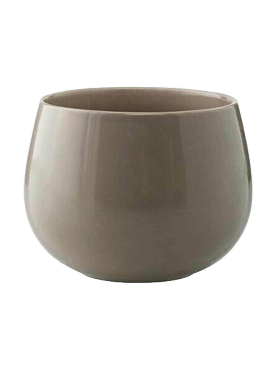 
Designer Soup and Cereal Bowl "Clara" with Gold Rim, Set of 6 - Taupe