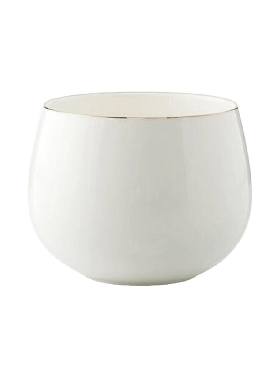 
Designer Soup and Cereal Bowl "Clara" with Gold Rim, Set of 6 - White