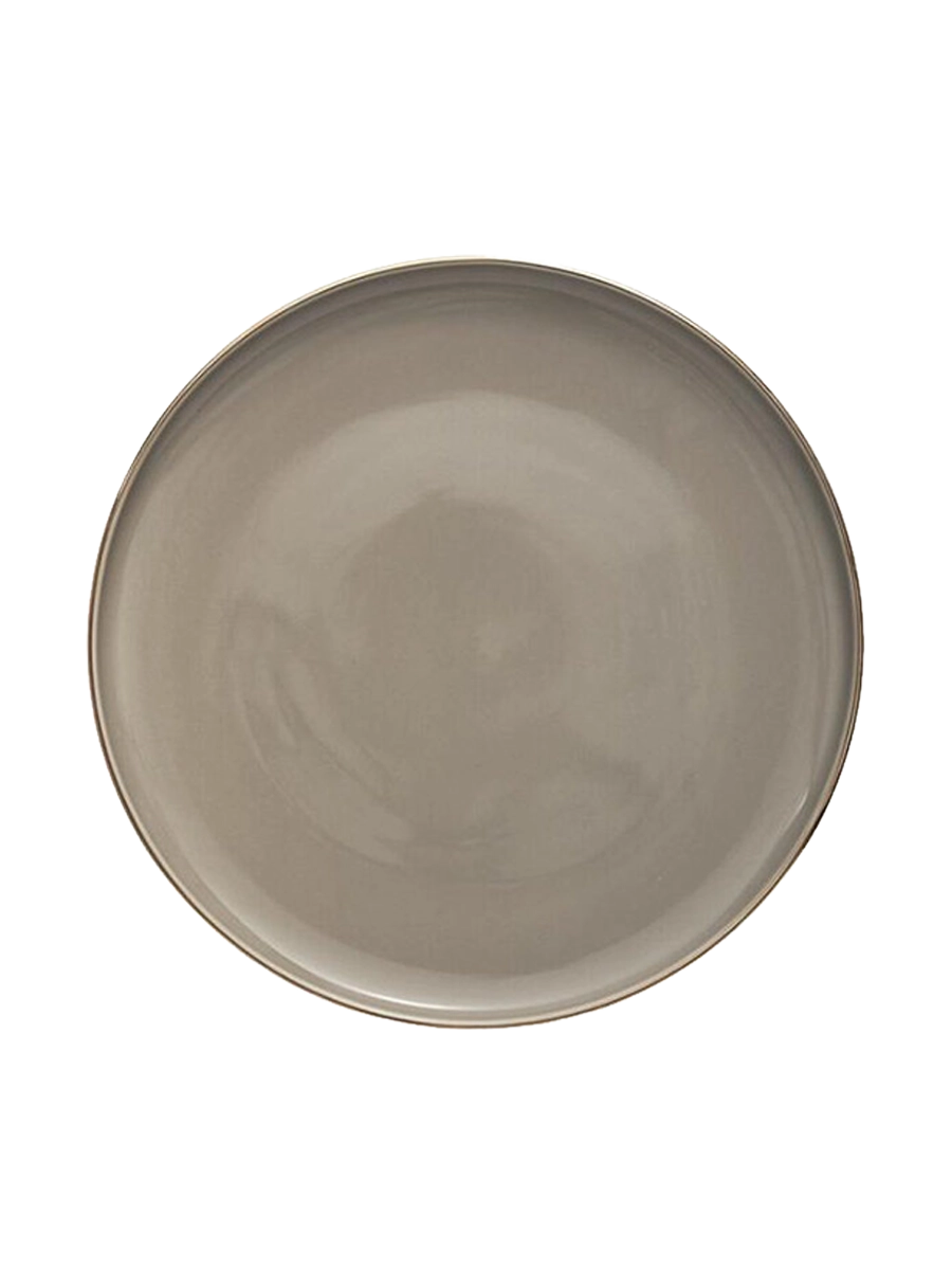 
Dinner plate "Clara" with gold rim Ø 26 cm (6 pieces) - Taupe/Gold