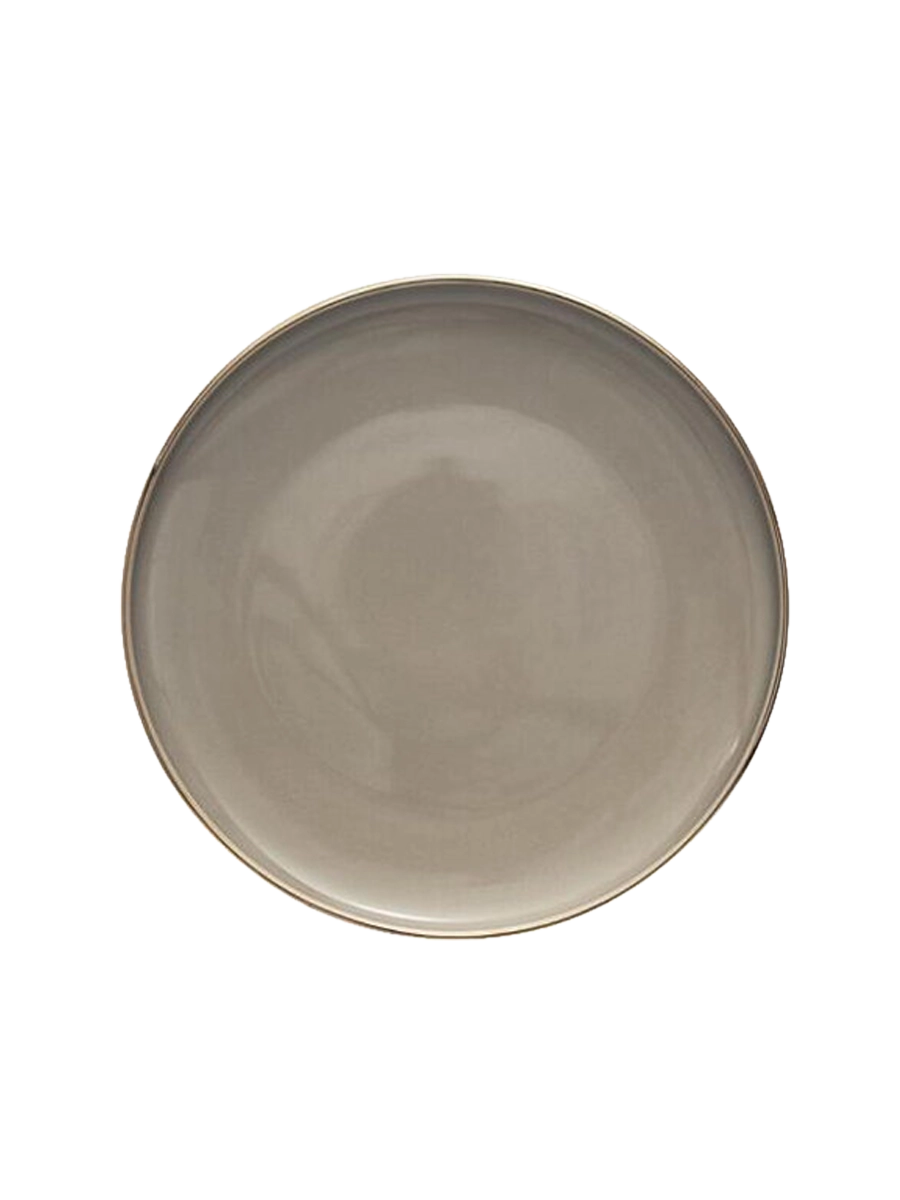 
Clara Salad and Dessert Plates with Gold Rim, Set of 6 - Taupe