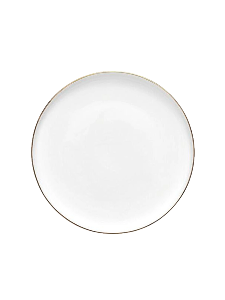 
Clara Salad and Dessert Plates with Gold Rim, Set of 6 - White