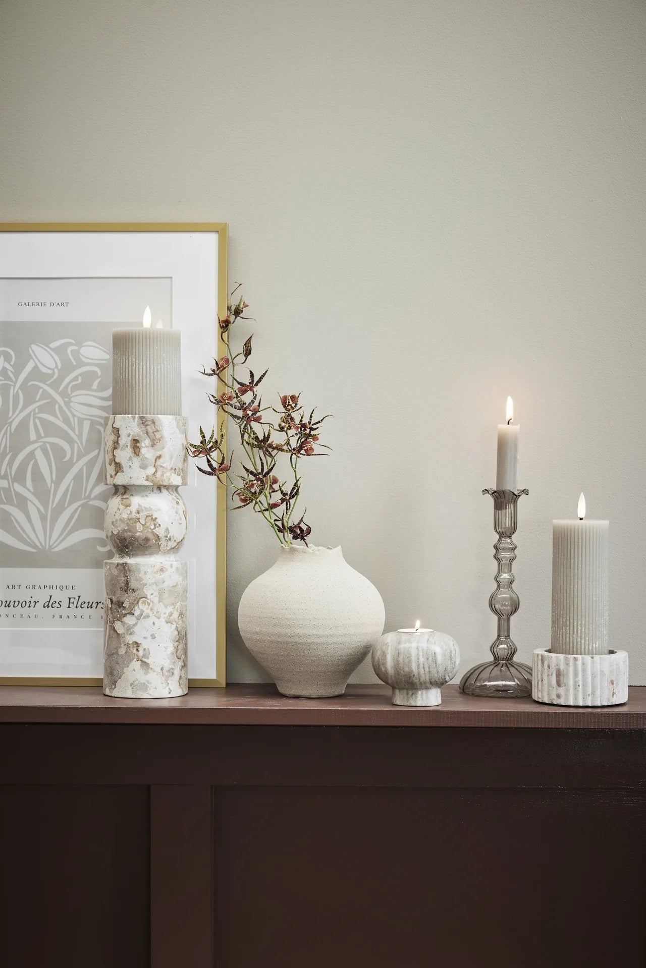 
Large Marble Candlestick "Ellia"