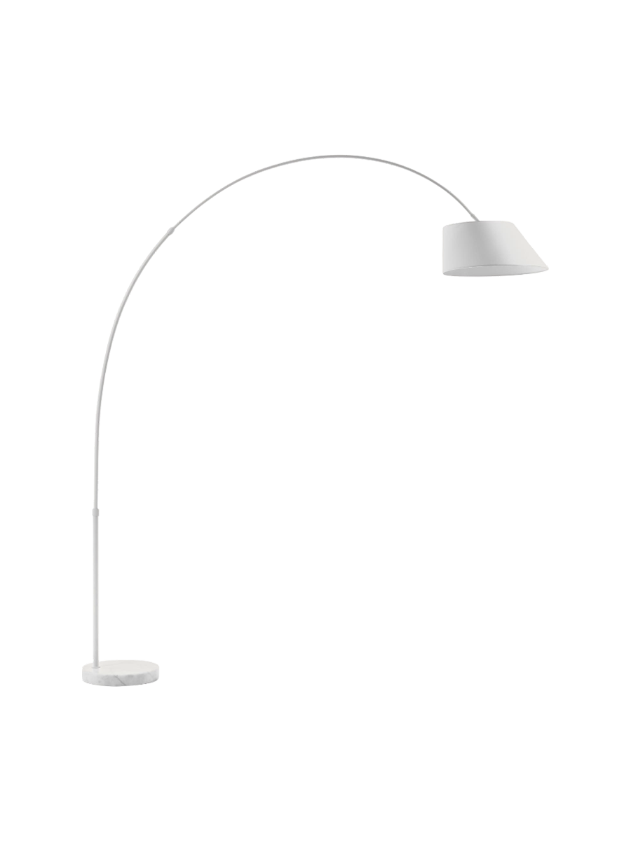 
Lampadaire réglable « Maja » avec socle en marbre - Blanc