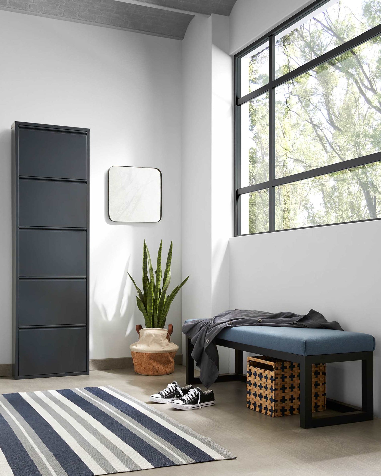 
"Odeo" metal shoe cabinet - Anthracite / 5-door