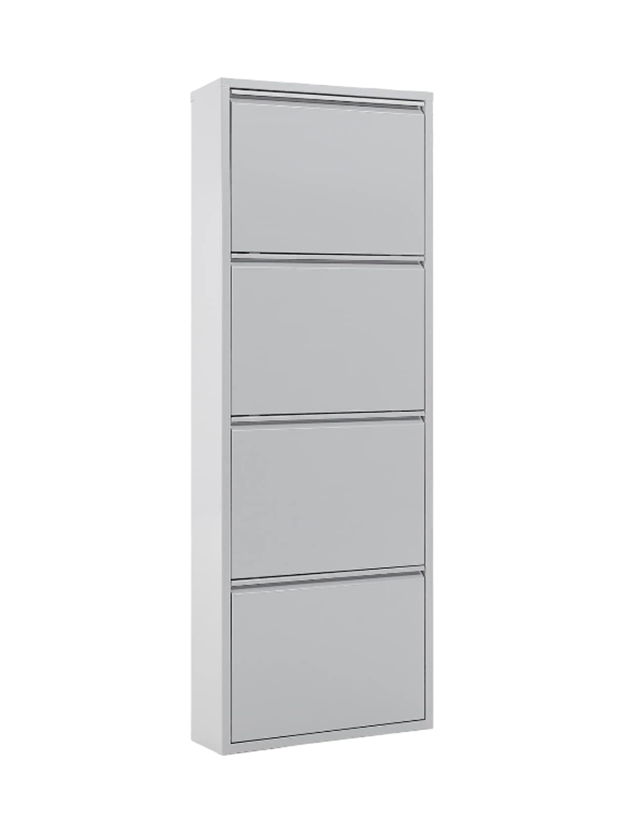 
"Odeo" metal shoe cabinet - Grey / 4-door