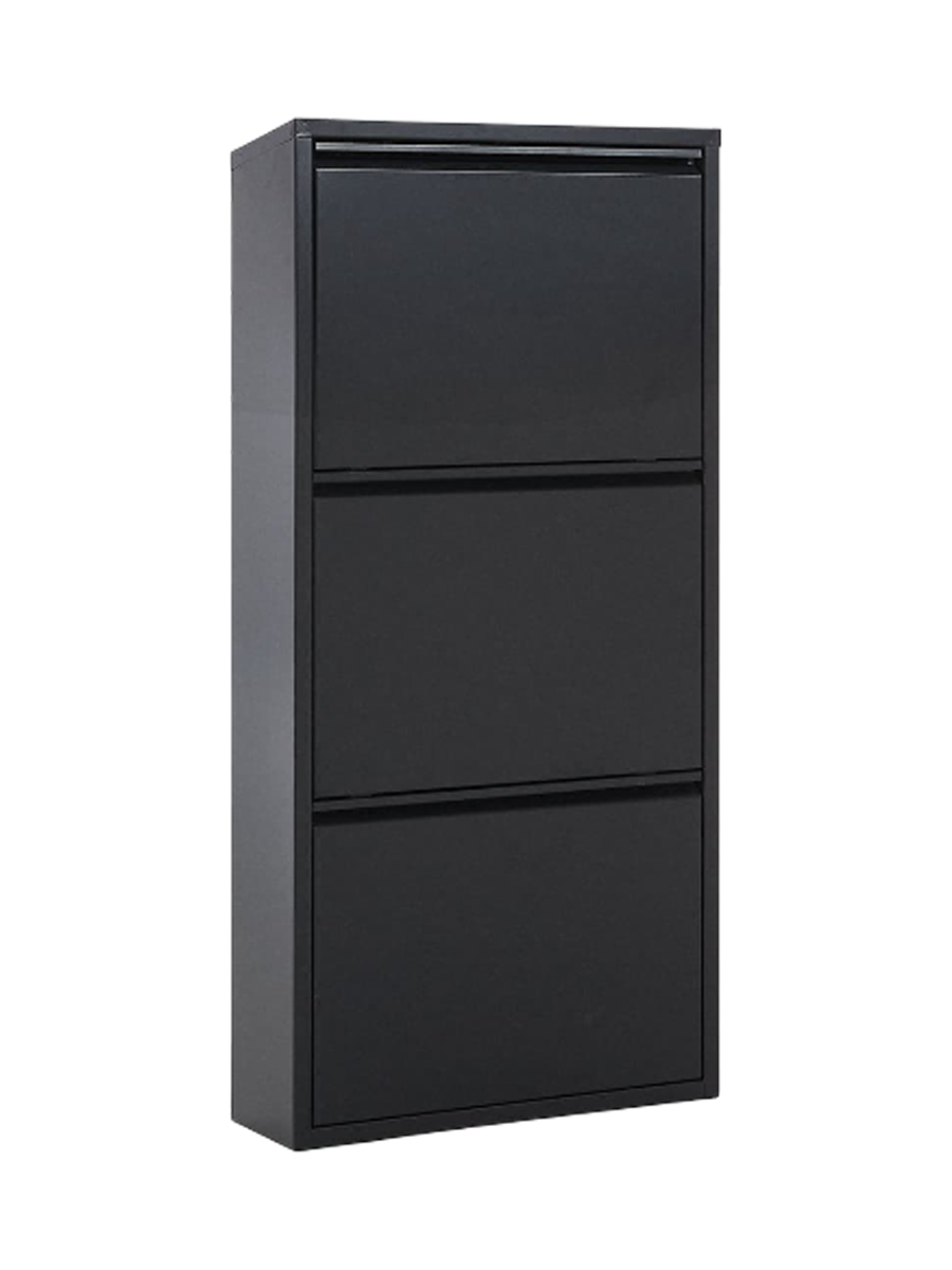 
"Odeo" metal shoe cabinet - Anthracite / 3-door