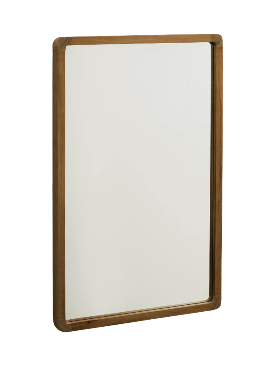 
Miroir mural design « Shanel » avec cadre en teck massif, foncé, 70 x 45 cm
