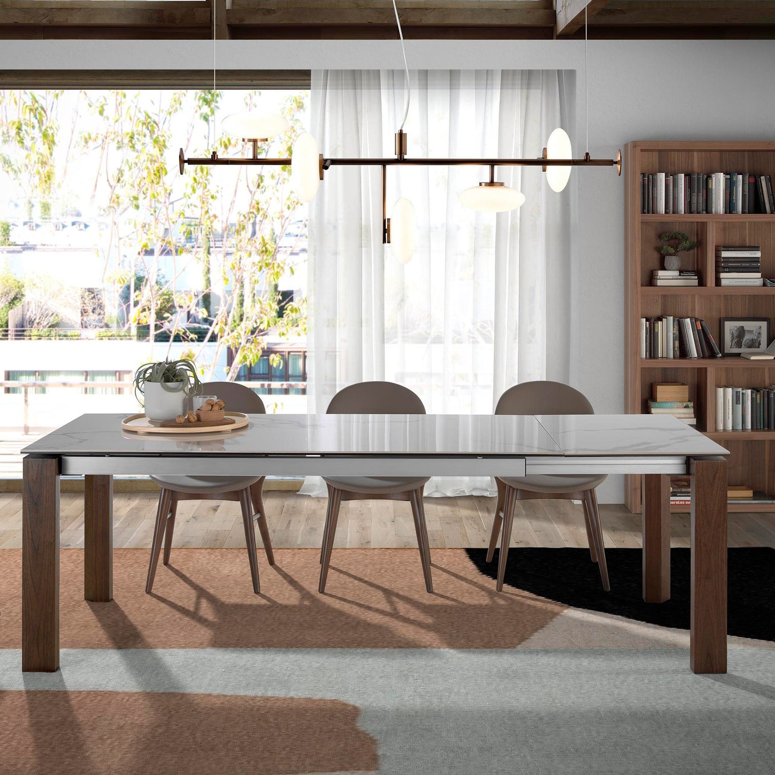 
High-quality, extendable ceramic dining table "Calcatta"
