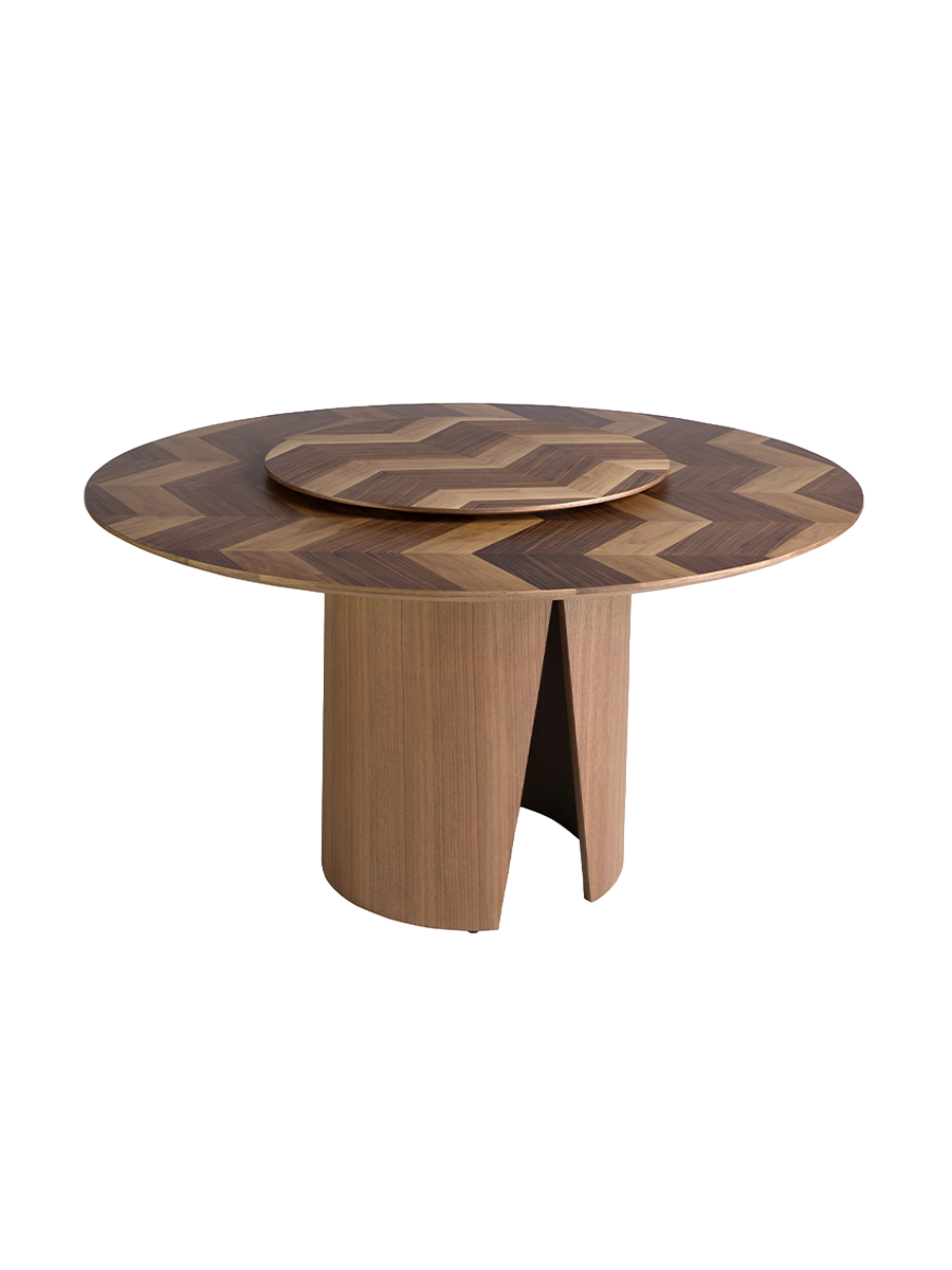 
Round Design Dining Table "Montago" with Central Lazy Susan