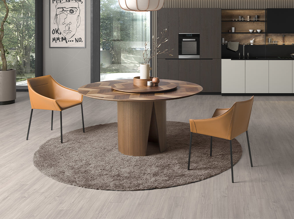 
Round Design Dining Table "Montago" with Central Lazy Susan