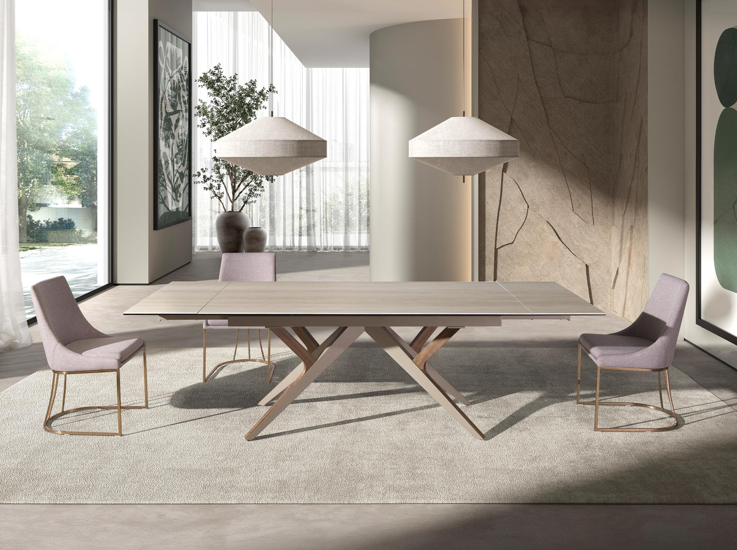 
Extendable Designer Dining Table "Lilly" 180-260 x 100 cm