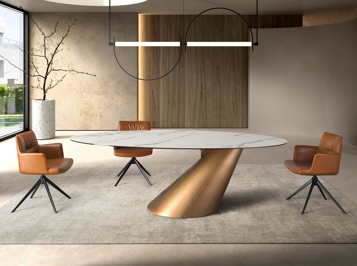 
Oval Design Dining Table "Martino" 240 x 120 cm
