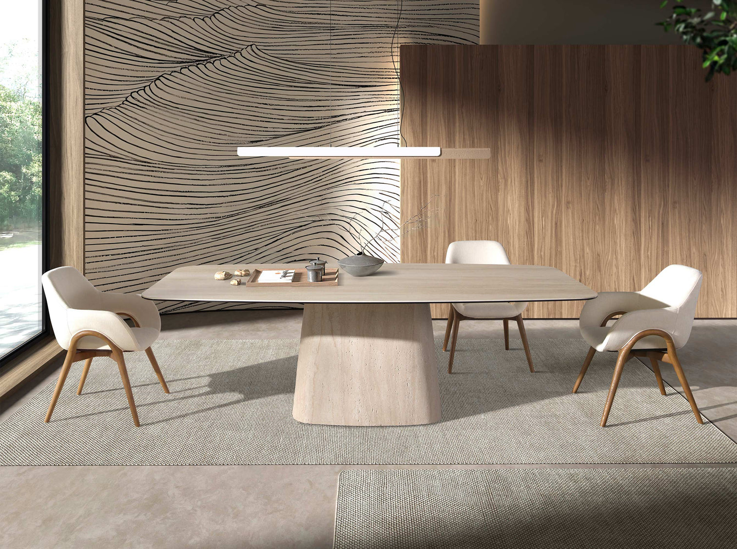 
Designer Dining Table "Sand Marble" 240 x 120 cm