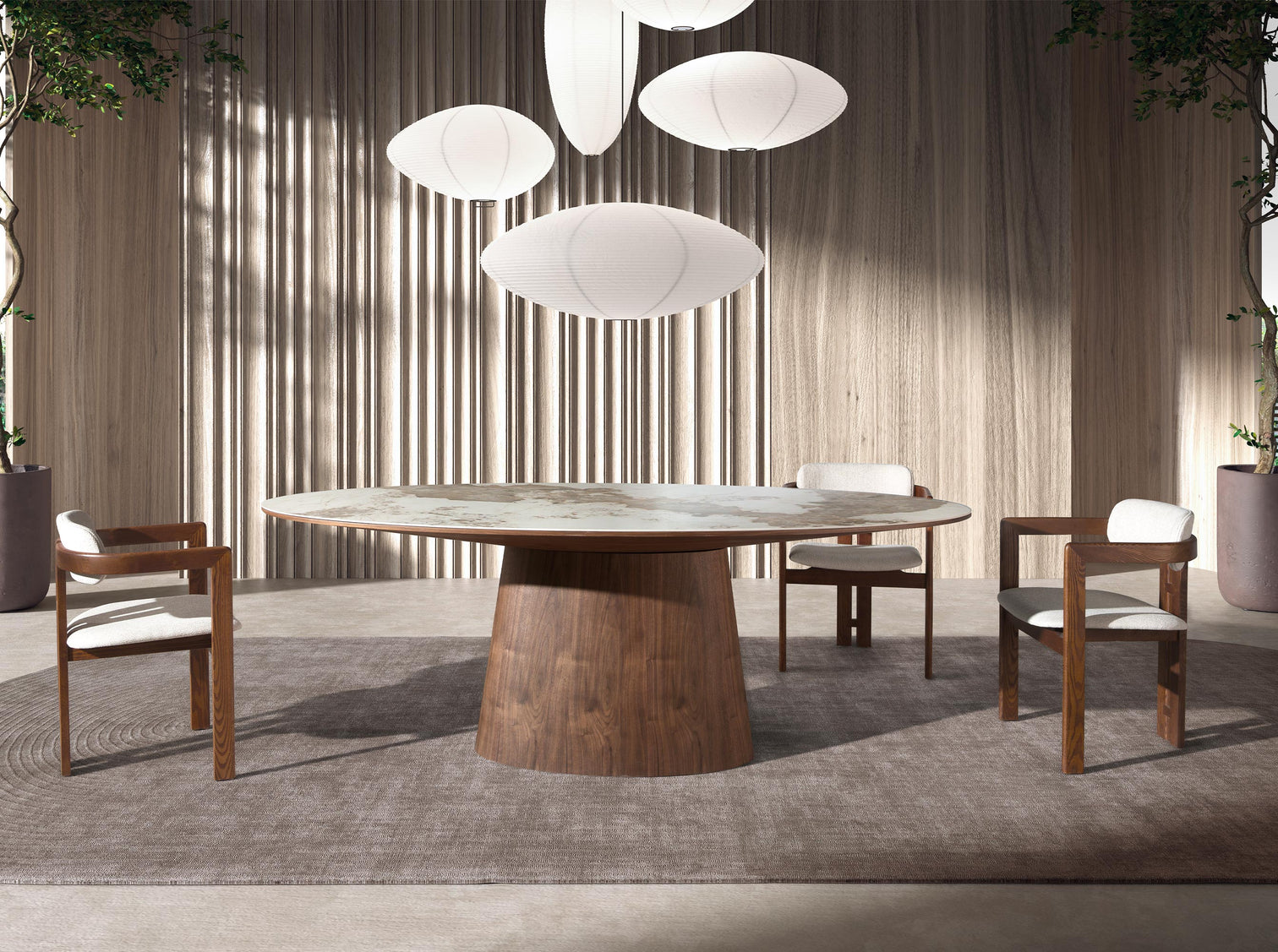 
Oval Design Dining Table "Oliwia" 220 x 112 cm