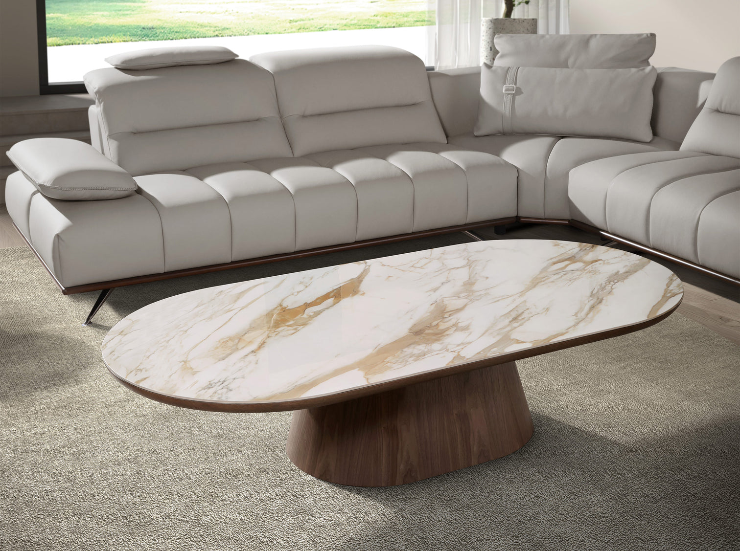 
Large, oval design coffee table "Dunia" 160 x 80 cm
