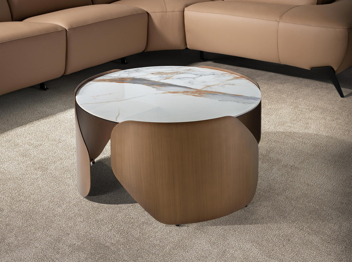 
Tavolino da salotto rotondo in ceramica dal design “Porto” Ø 80 cm