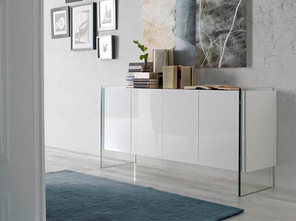 
High-quality Designer Sideboard "Avantgarde," 4-door - White