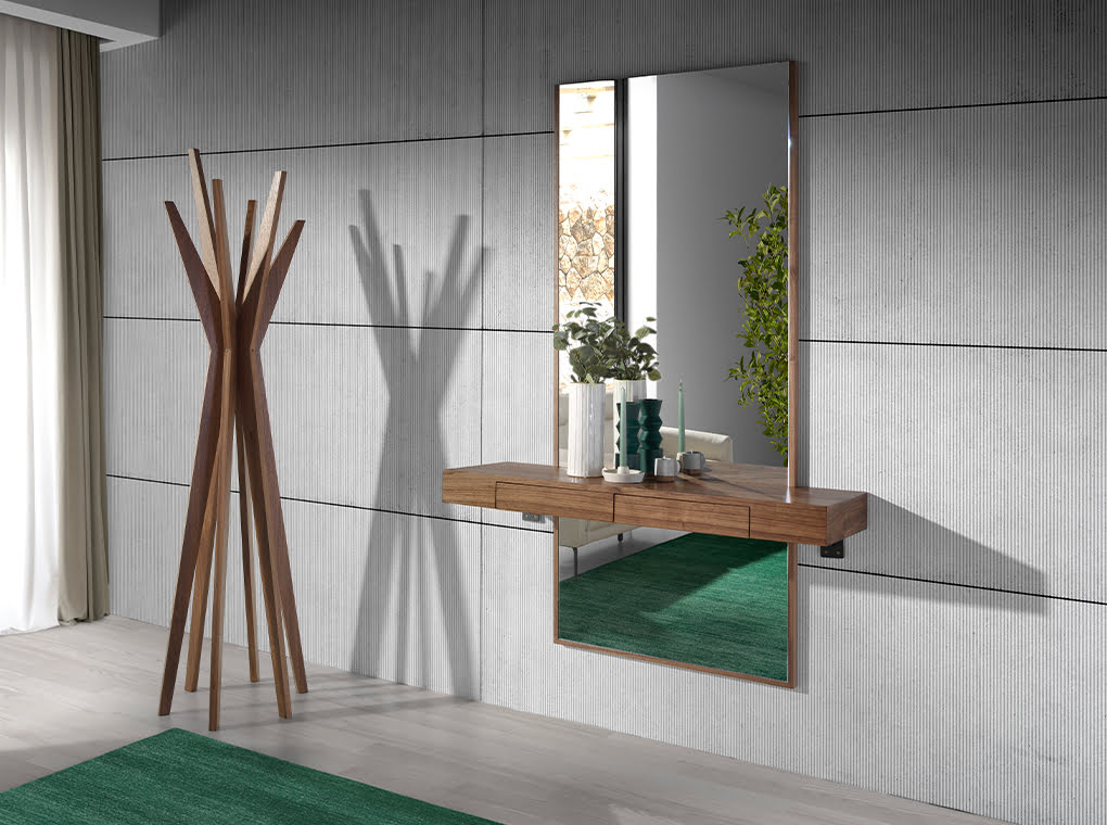 
Miroir design « Collex » avec console intégrée