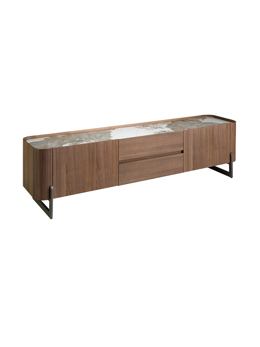 
Grand lowboard design « Mykonos », avec plateau en céramique