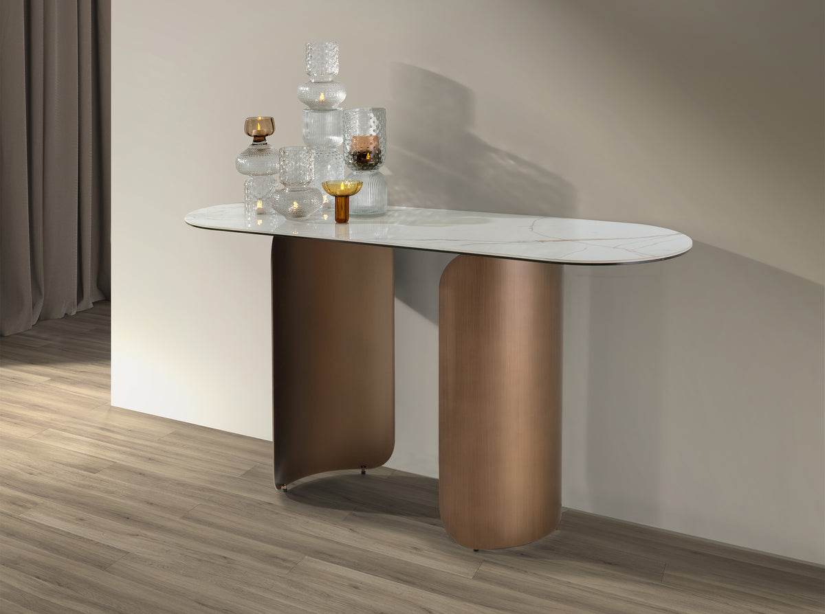 
Ovaler Keramik Design Konsolentisch „Porto“
