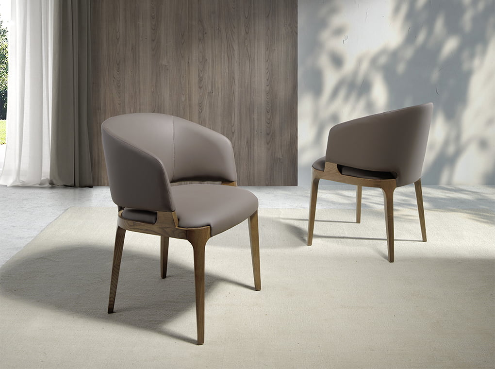 
Chaise design « Philadelphia » avec accoudoirs - Similicuir Taupe