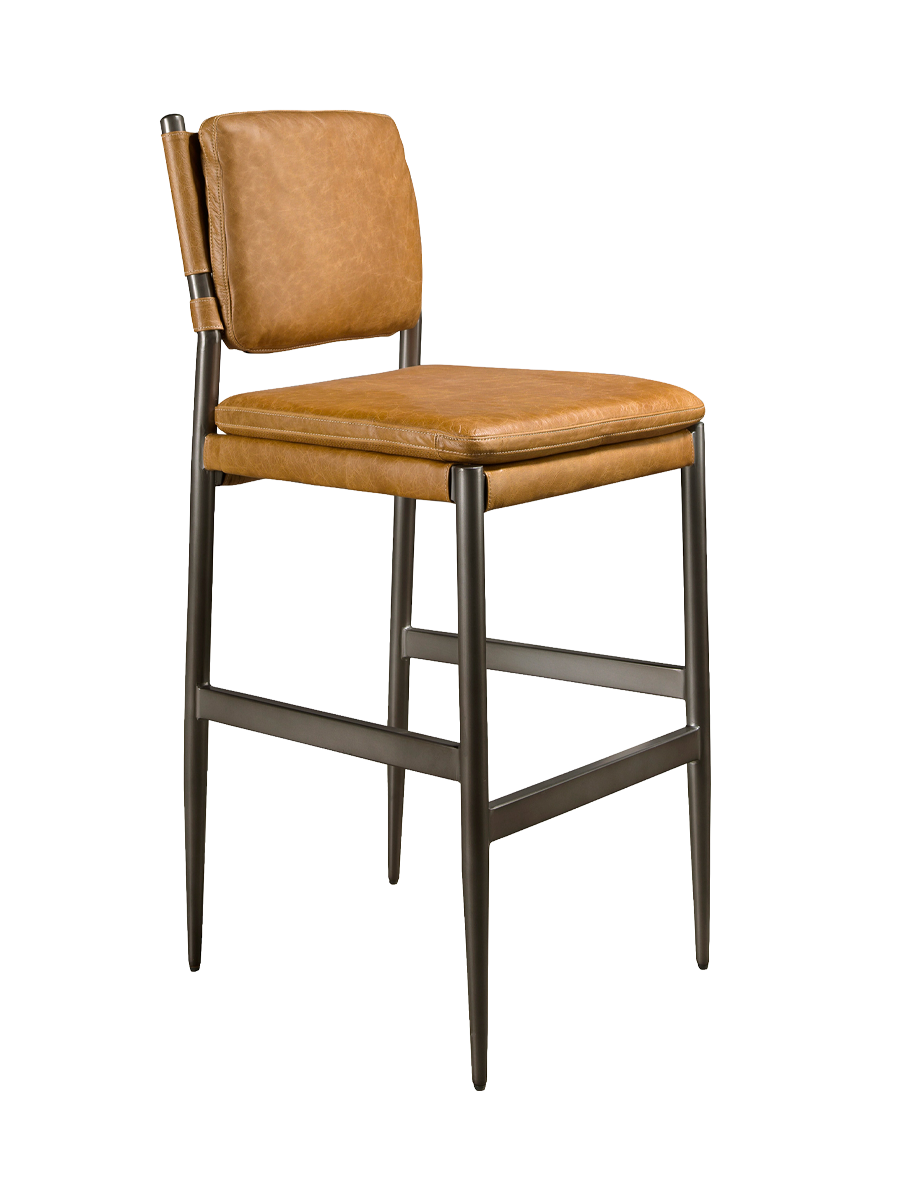 
Tabouret de bar design en cuir véritable « Eddy »