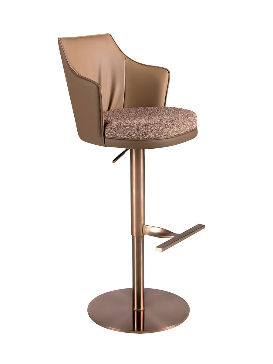 
Tabouret de bar design « Noemi » avec fonction pivotante et réglage en hauteur