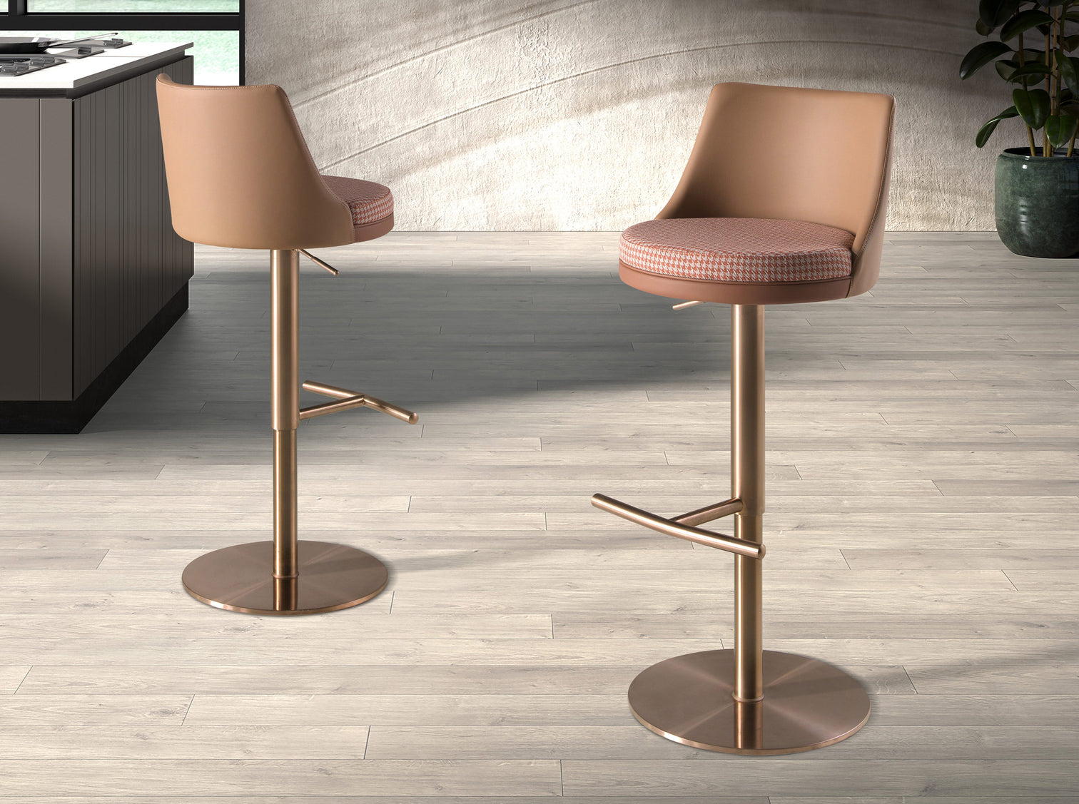
Tabouret de bar design « Streliz » avec fonction pivotante et réglage en hauteur