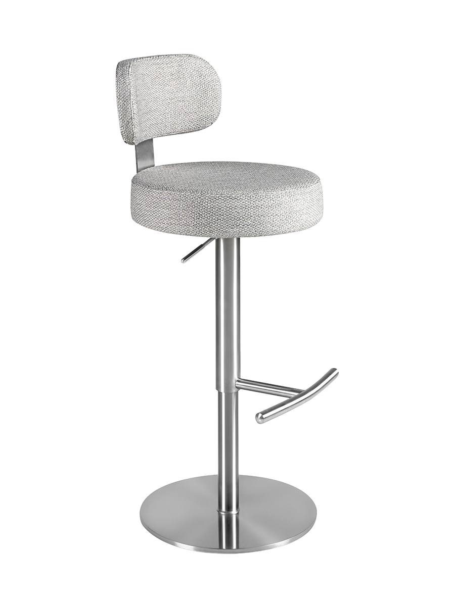
Tabouret de bar design « Aaron » avec fonction pivotante et réglage en hauteur