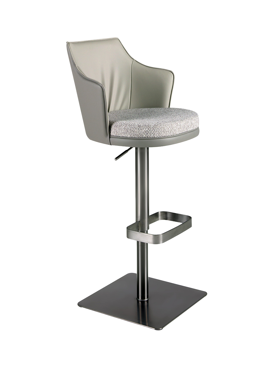 
Tabouret de bar design « Lenny » avec fonction pivotante et réglage en hauteur