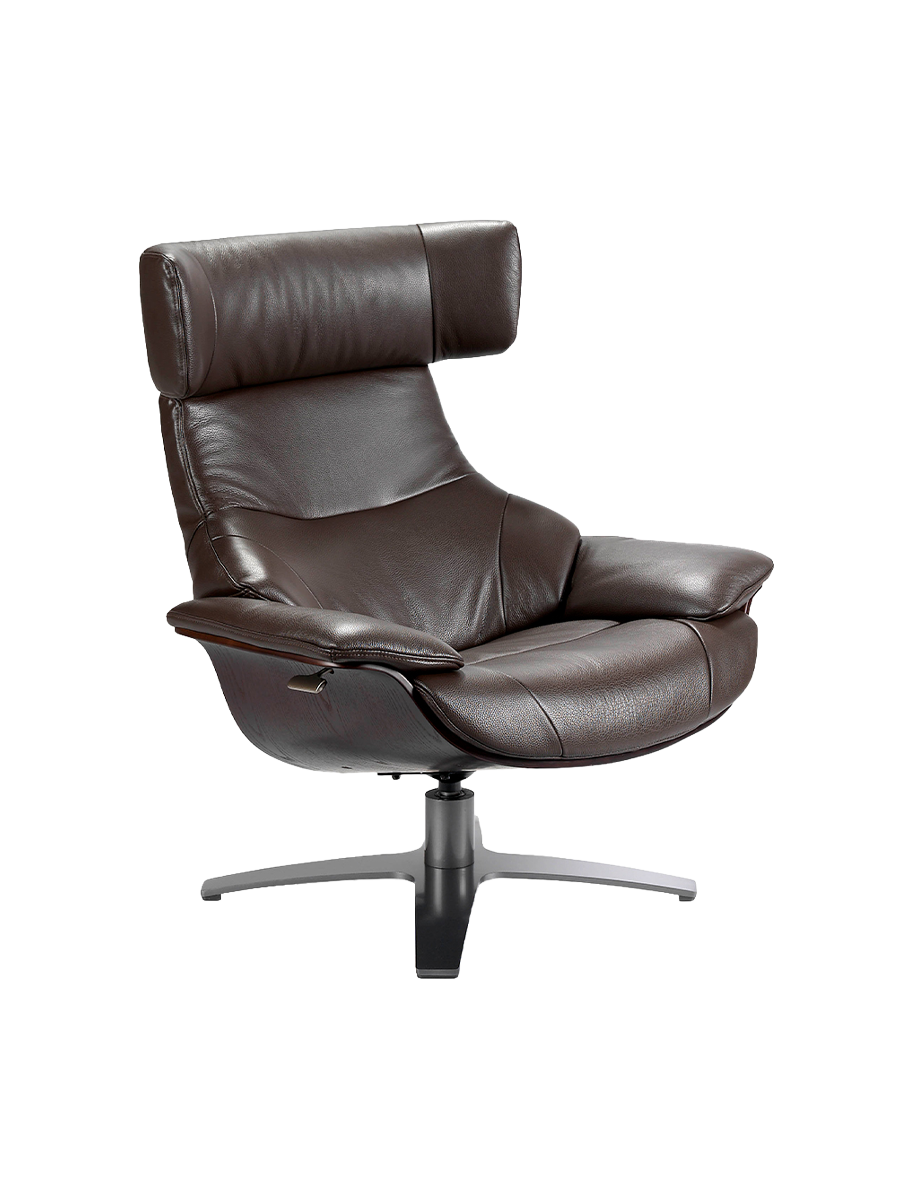
Fauteuil relax pivotant en cuir véritable « Hamburg » - Sans repose-pieds
