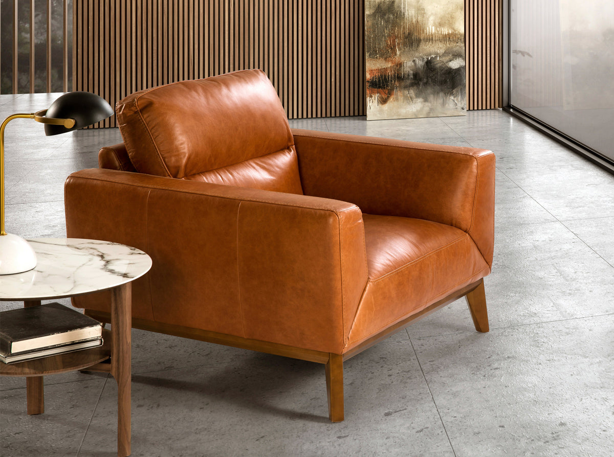 
Poltrona di design in vera pelle “Broom”