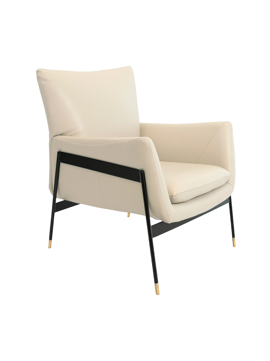 
Echtleder Design Sessel „Sillos“ - Ecru