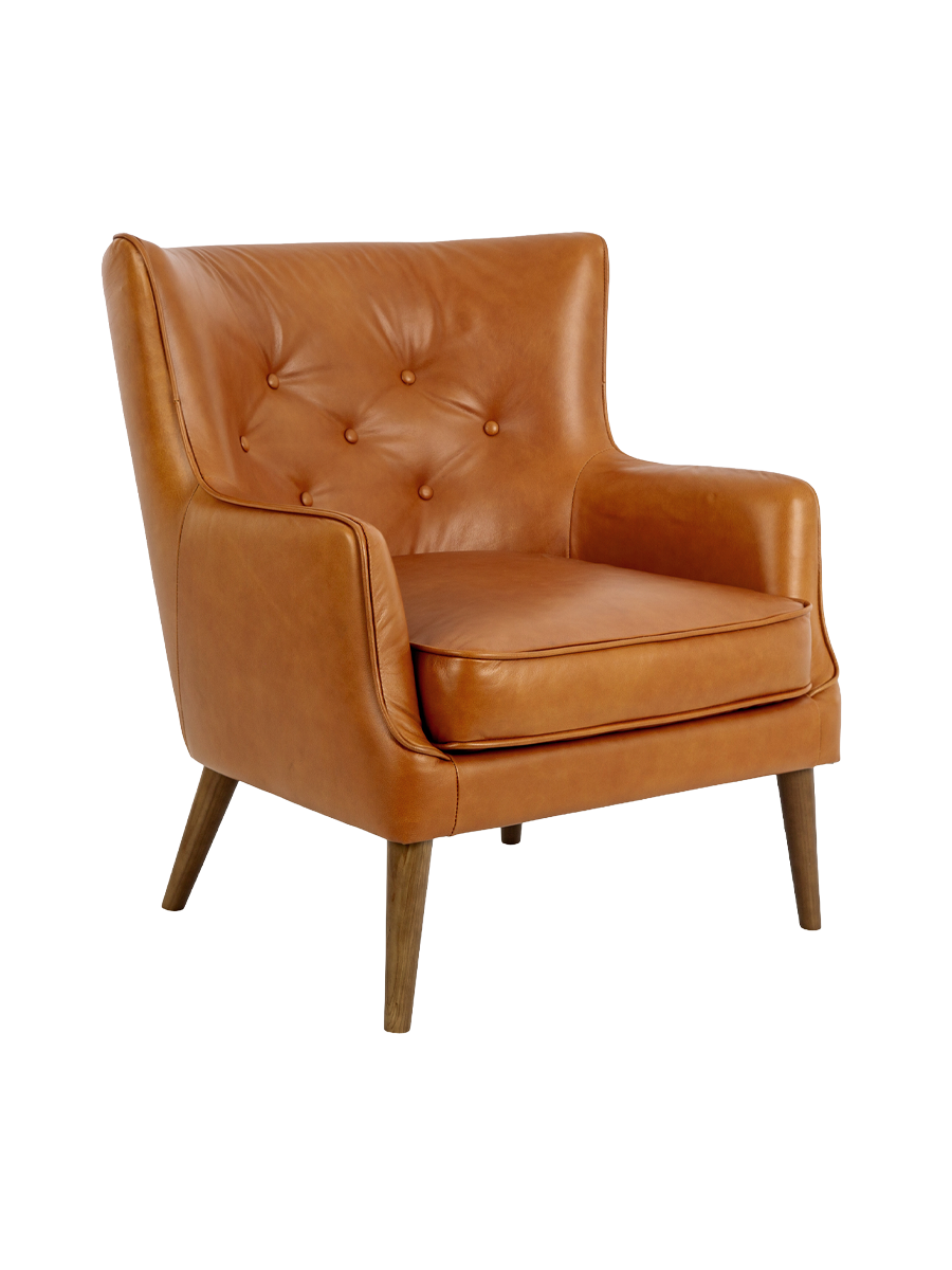 
Poltrona in vera pelle “Austin” - Cognac