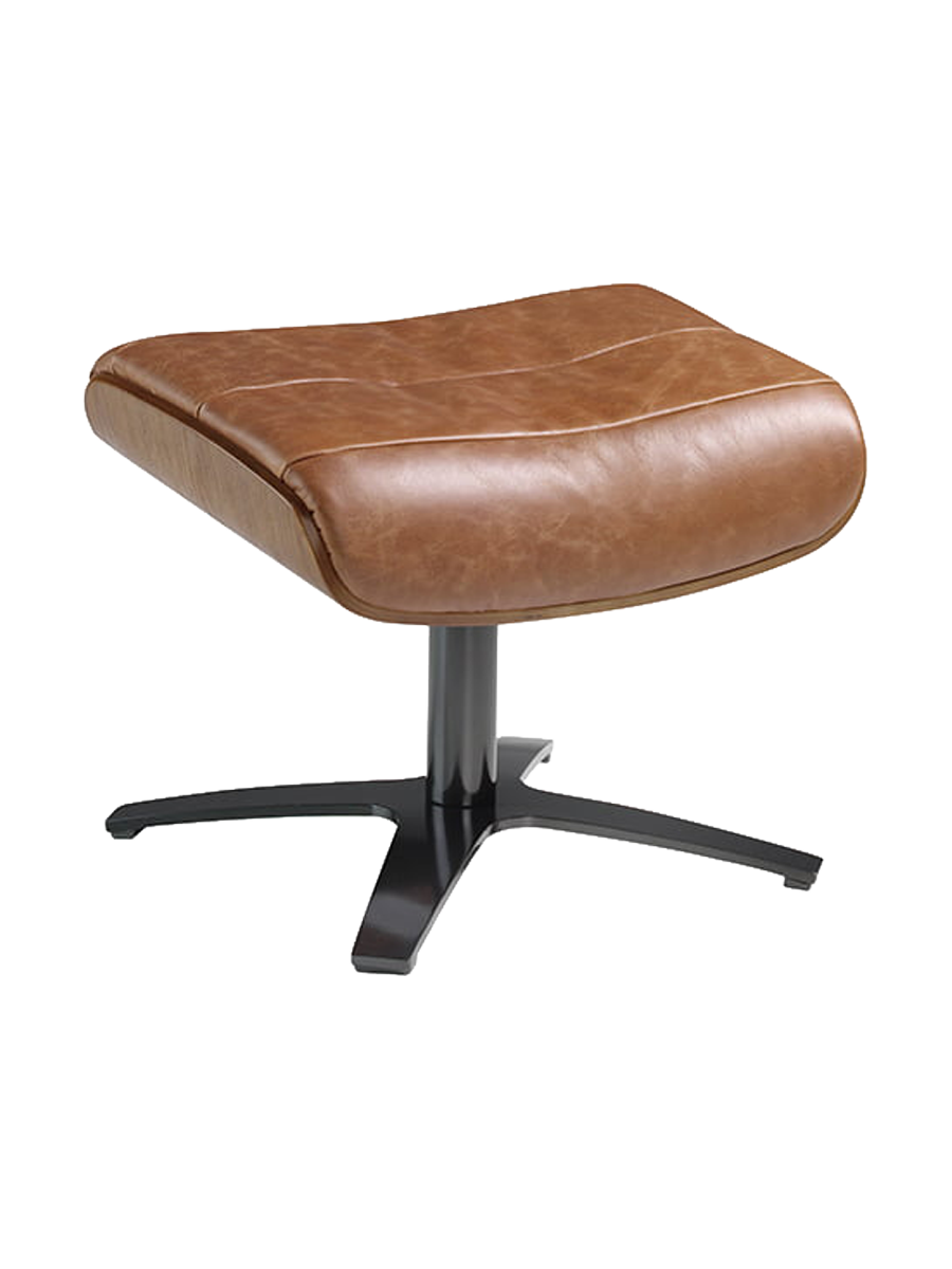 
Fauteuil relax en cuir véritable pivotant « Oslo » - Brun clair / Avec repose-pieds