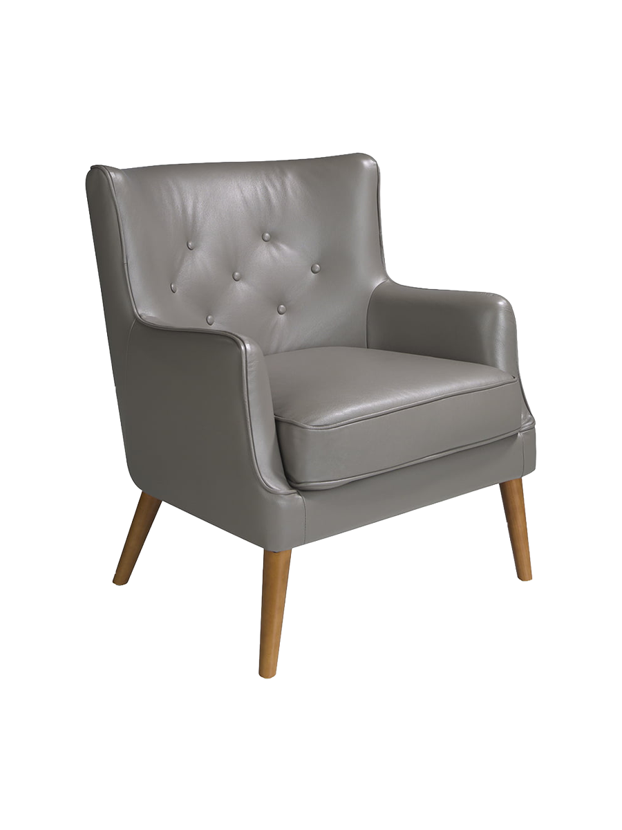 
Poltrona in vera pelle “Austin” - Grigio