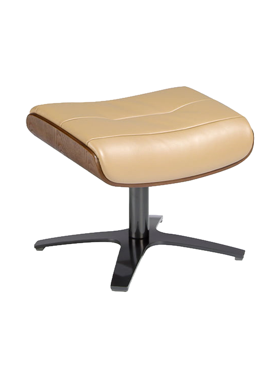 
Fauteuil relax en cuir véritable pivotant « Oslo » - Beige / Avec repose-pieds