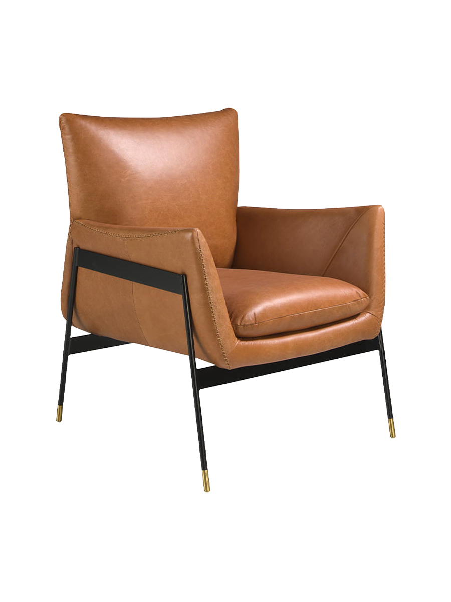 
Echtleder Design Sessel „Sillos“ - Cognac