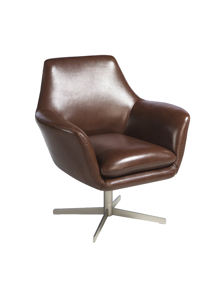
Poltrona girevole di design in vera pelle “Cornel”