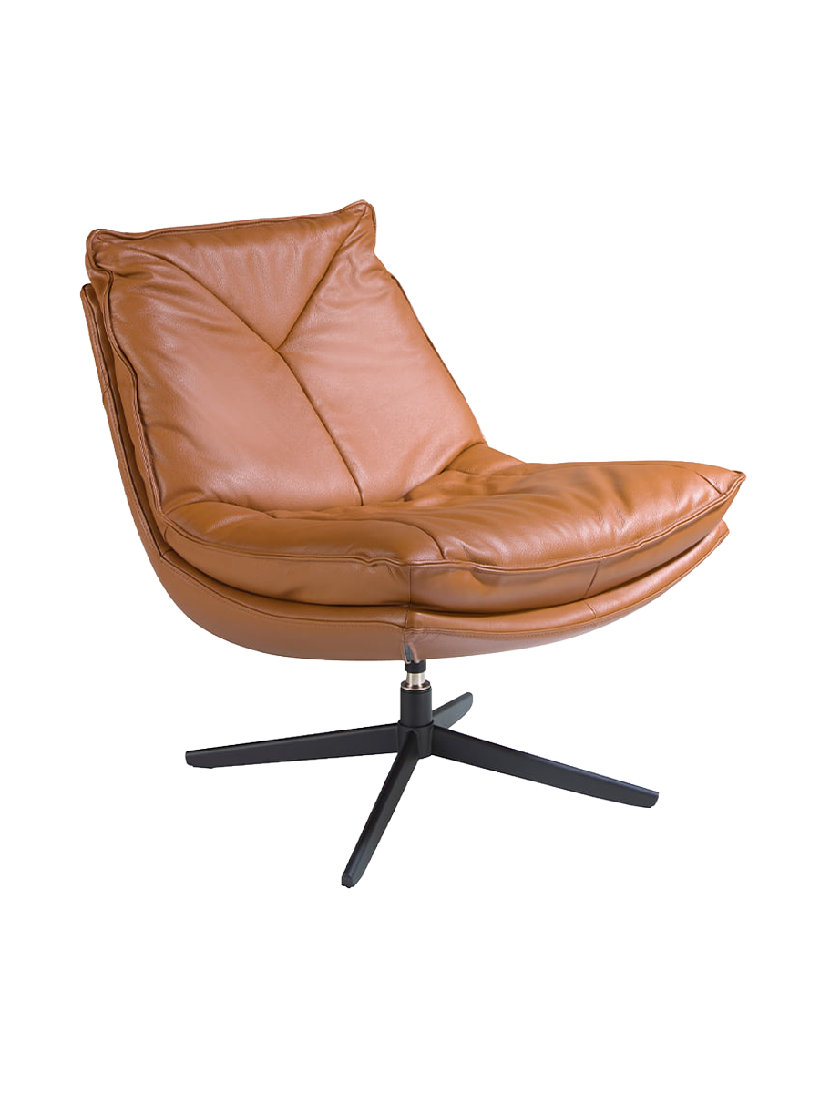 
Poltrona girevole di design in vera pelle “Moltto”