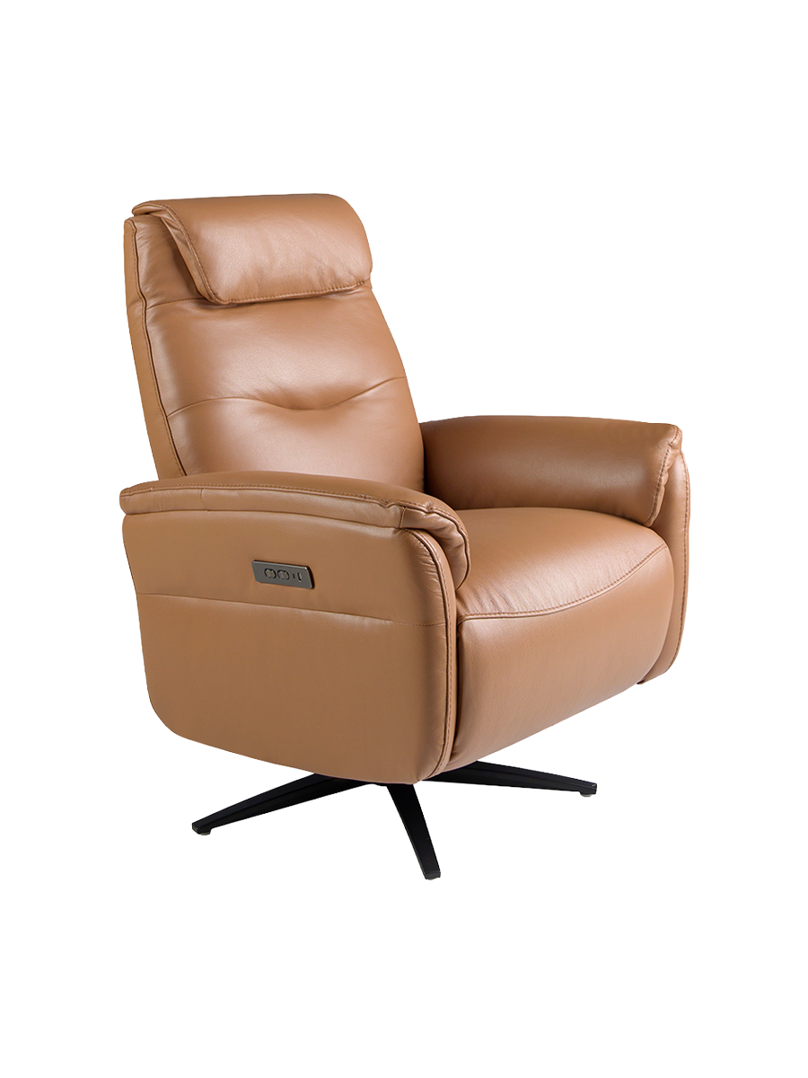 
Fauteuil relax pivotant en cuir véritable « Stockholm »