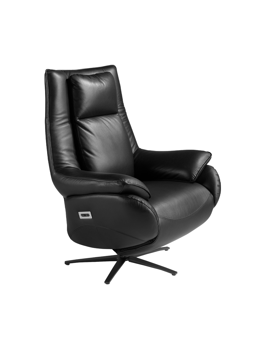 
Fauteuil relax en cuir véritable rotatif « Herby »