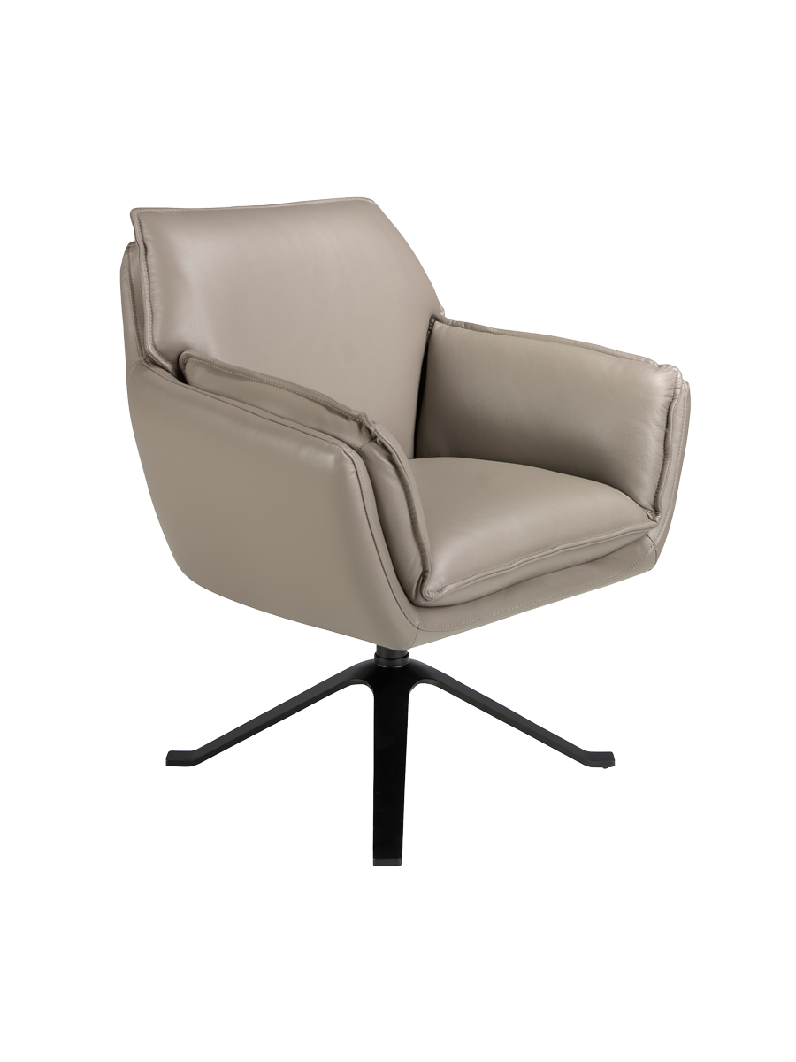 
Poltrona girevole di design in vera pelle “Sinus”