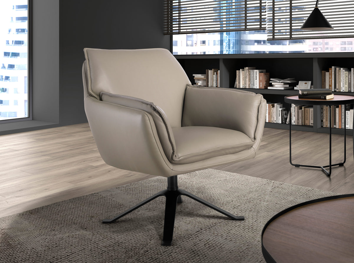 
Poltrona girevole di design in vera pelle “Sinus”