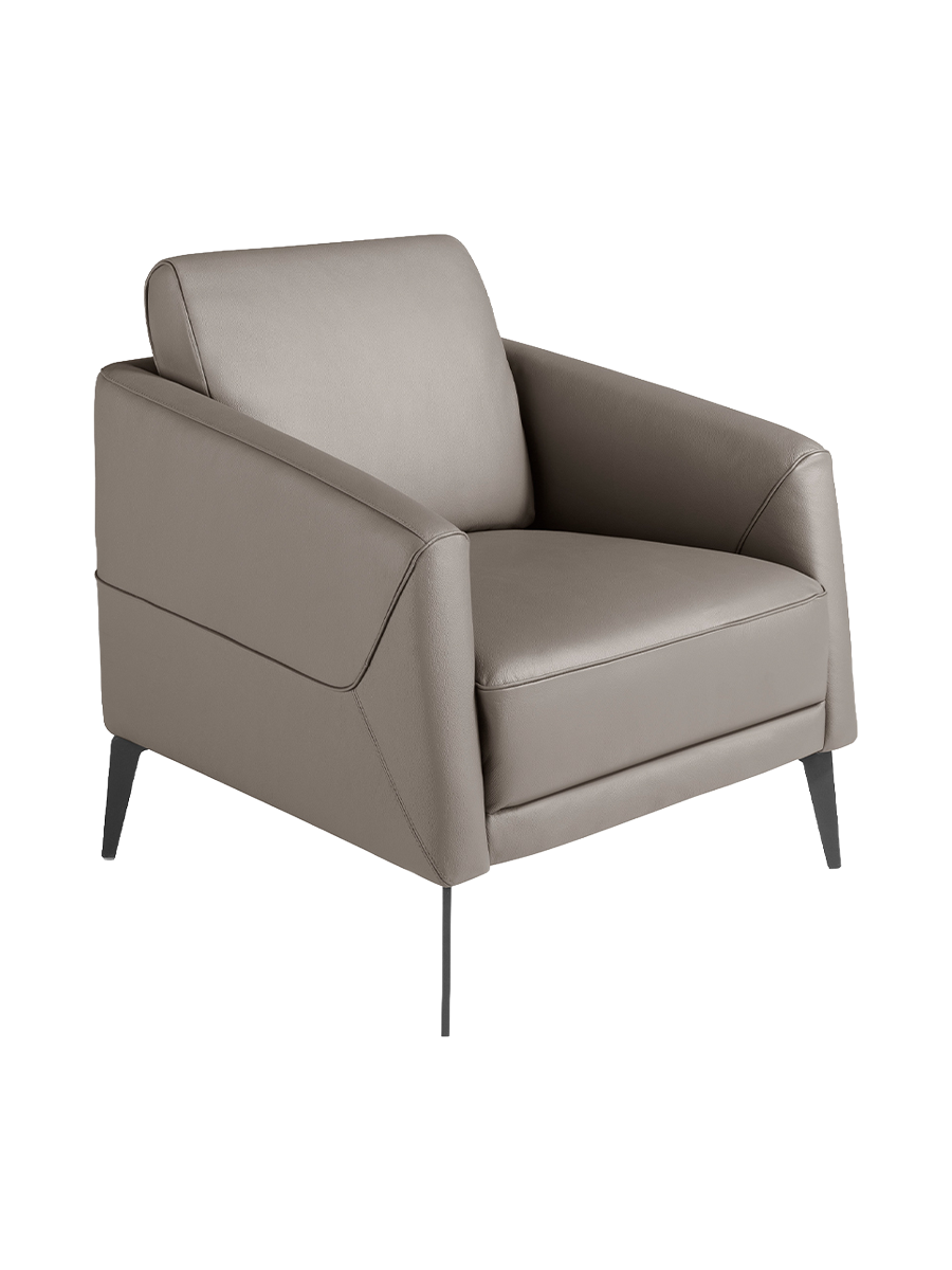 
Echtleder Design Sessel „Melbourne“ - Grau