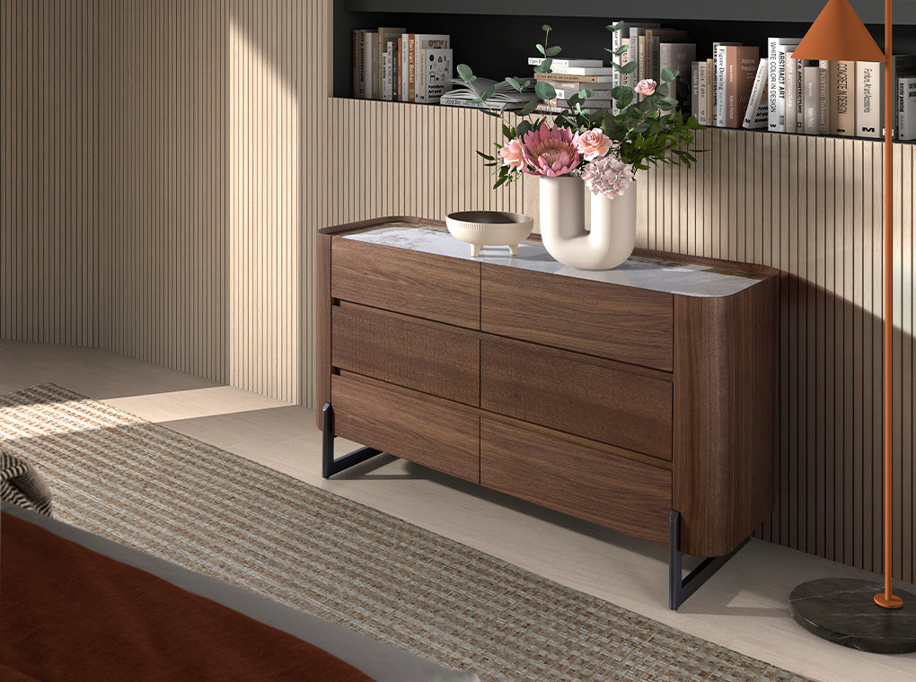 
Large designer chest of drawers "Mykonos" with ceramic top