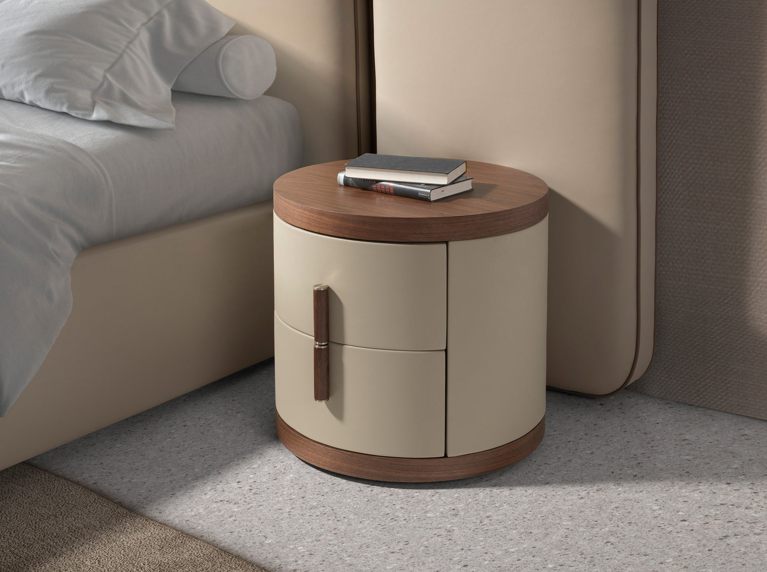 
Round Designer Nightstand & Side Table "Cinderella"