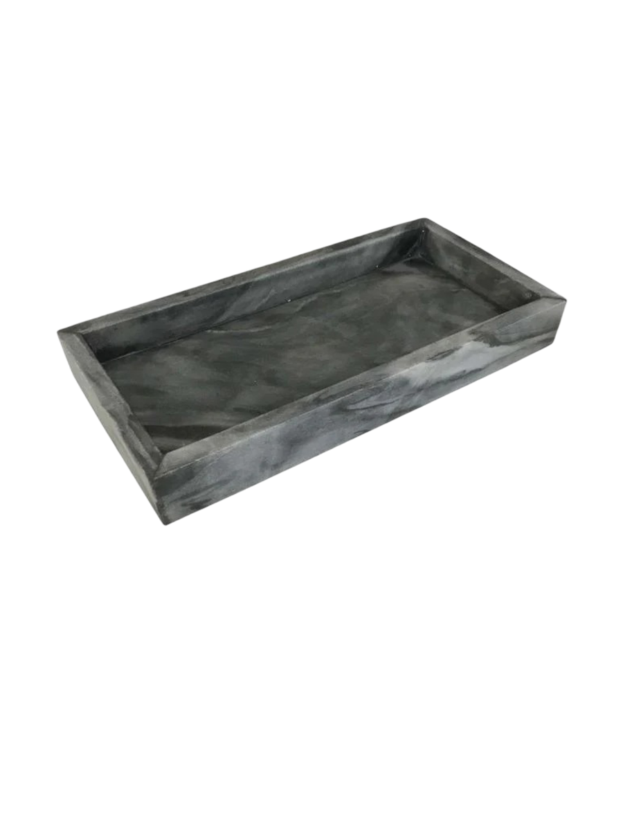
Elegant rectangular marble tray "Ado", dark grey